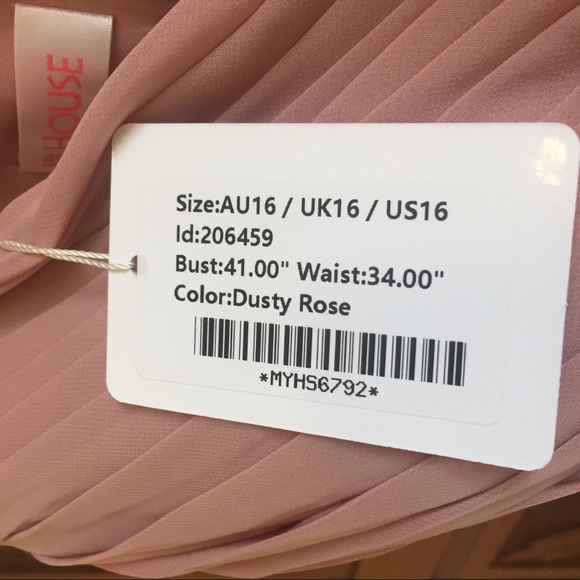 JJ’S HOUSE womens 16 special occasion formal dress dusty pink pockets NEW - Picture 4 of 15